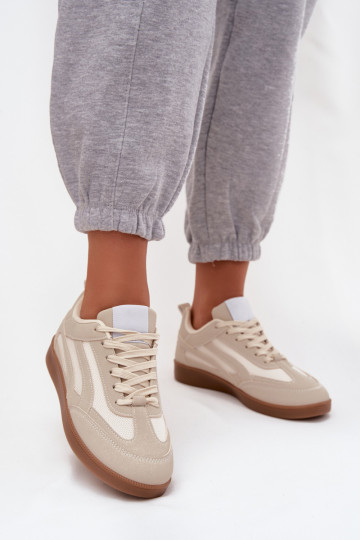 Baskets beiges pour femmes modèle Hanelor 2
