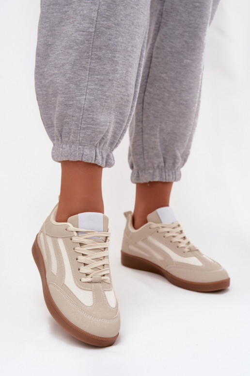 Baskets beiges pour femmes modèle Hanelor