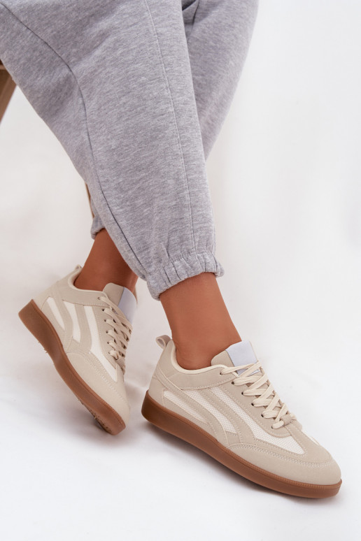 Baskets beiges pour femmes modèle Hanelor