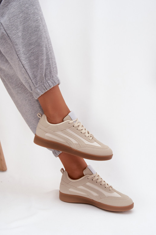 Baskets beiges pour femmes modèle Hanelor