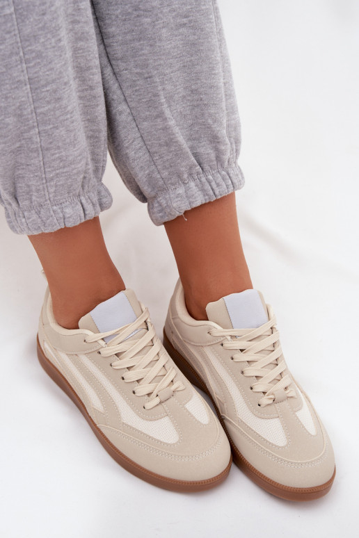 Baskets beiges pour femmes modèle Hanelor