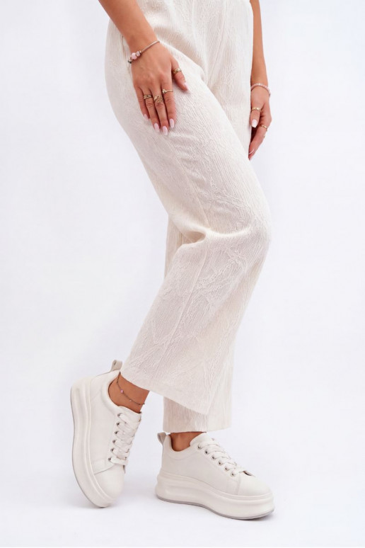 Baskets blanches pour femmes avec plateforme GOE SS2N4021
