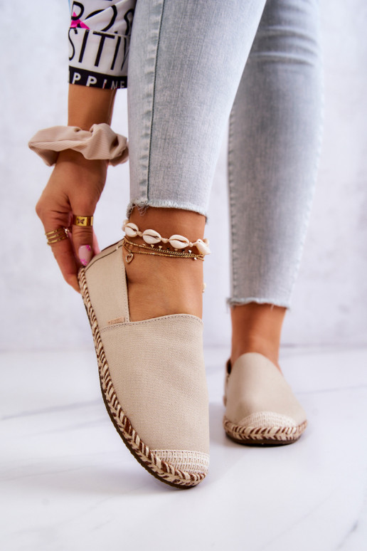 Espadrilles beiges à enfiler Big Star JJ274899