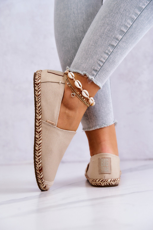 Espadrilles beiges à enfiler Big Star JJ274899