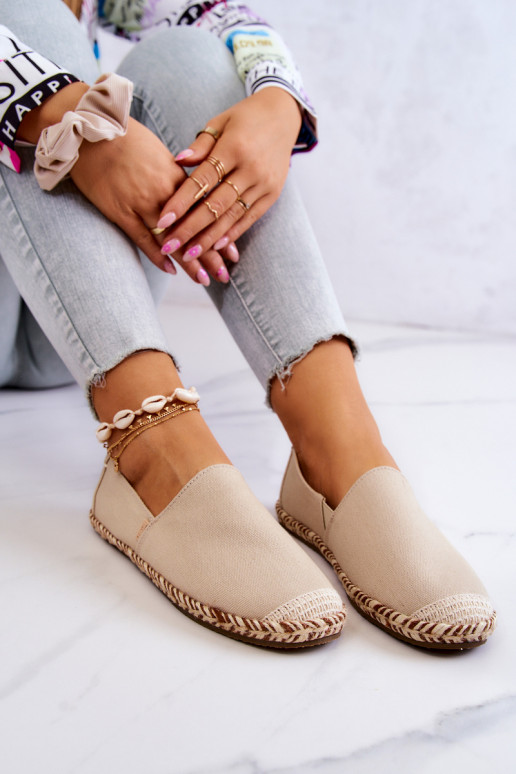 Espadrilles beiges à enfiler Big Star JJ274899
