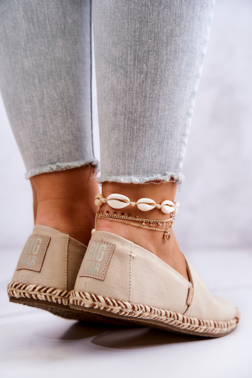 Espadrilles beiges à enfiler Big Star JJ274899