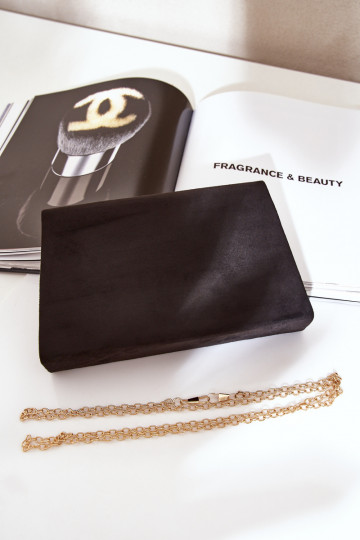 Sac enveloppe noir avec cœurs décoratifs en faux daim Evilinas 2