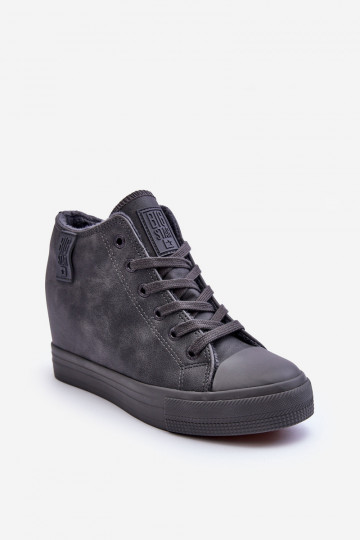 Chaussures décontractées en cuir synthétique avec plateforme grises Big Star MM274005
