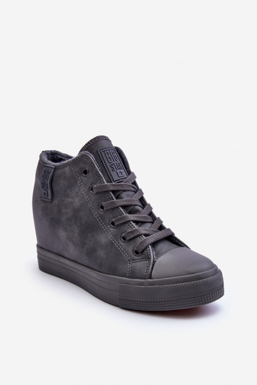 Chaussures décontractées en cuir synthétique avec plateforme grises Big Star MM274005