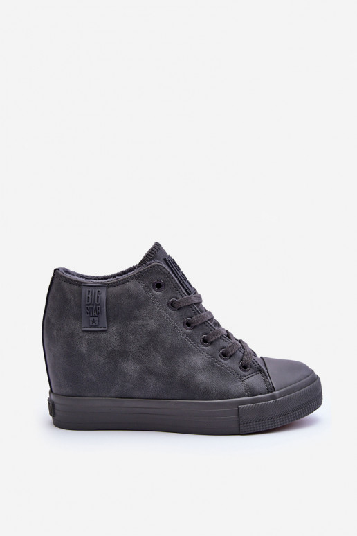Chaussures décontractées en cuir synthétique avec plateforme grises Big Star MM274005