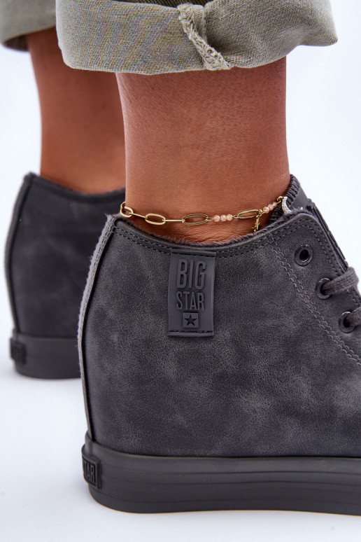 Chaussures décontractées en cuir synthétique avec plateforme grises Big Star MM274005