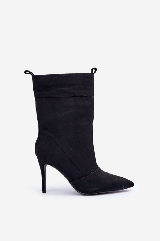 Bottines à talons fins en noir Ellinore