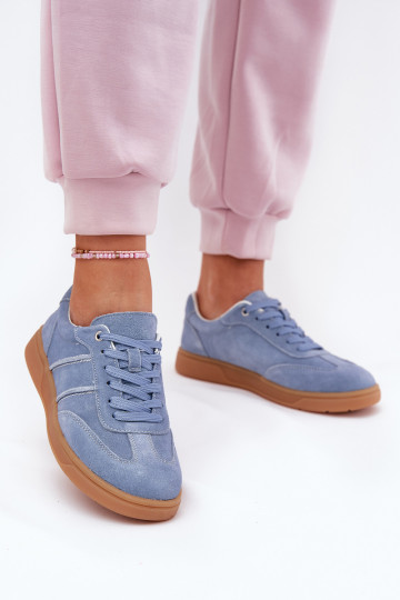 Baskets pour femmes bleues en daim Paliana
