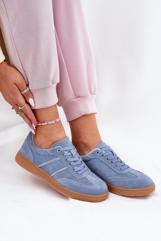 Baskets pour femmes bleues en daim Paliana