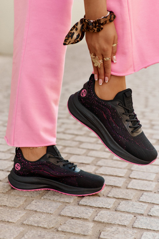 Chaussures de sport pour femmes noires avec plateforme Big Star RR274523 HI-POLY SYSTEM