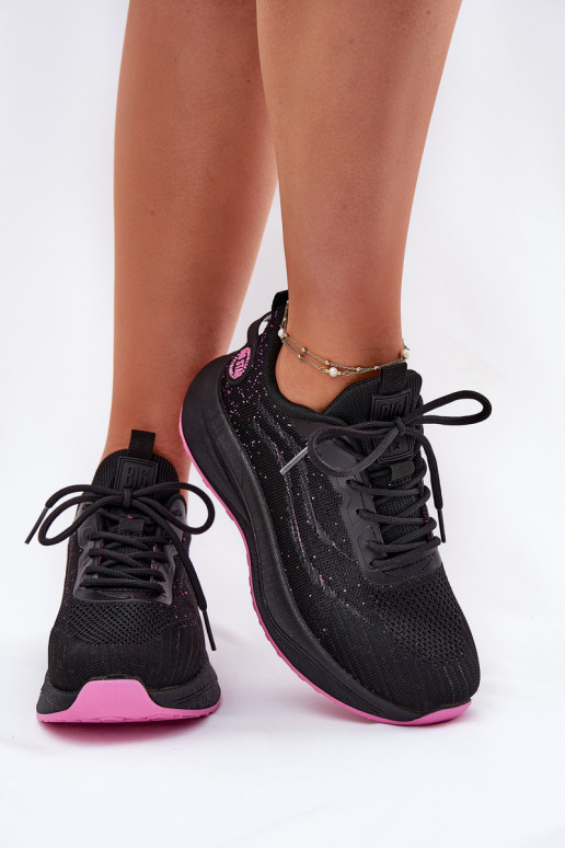 Chaussures de sport pour femmes noires avec plateforme Big Star RR274523 HI-POLY SYSTEM