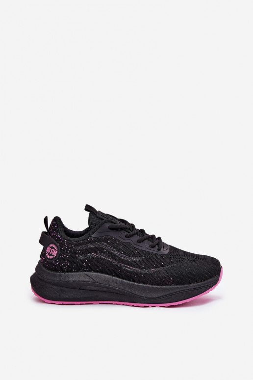 Chaussures de sport pour femmes noires avec plateforme Big Star RR274523 HI-POLY SYSTEM