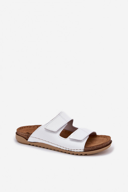 Chaussons pour femmes blancs en cuir Inblu AA0005GU