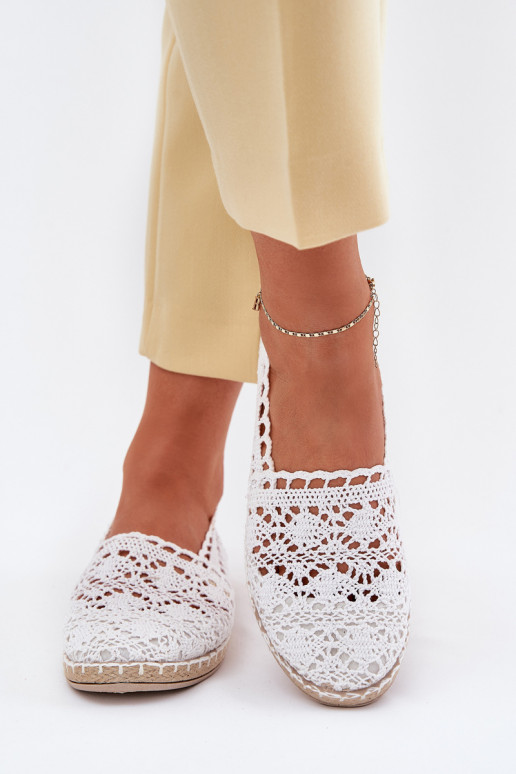 Espadrilles blanches pour femmes en dentelle Adelira