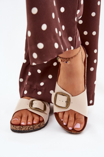 Chaussons à plateforme pour femmes avec boucles couleur sable Vianara 2