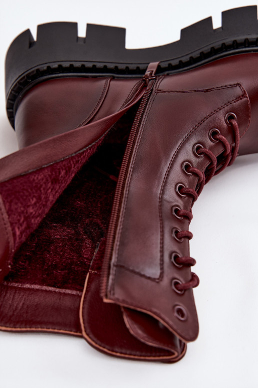 Bottines chaudes avec ornements en bordeaux Melisse