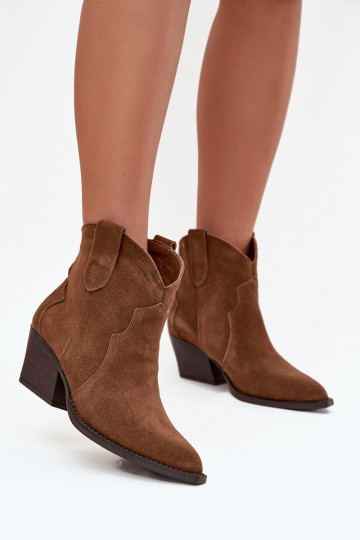 Bottines pour femmes de style cowboy en daim synthétique marron Beretta 2