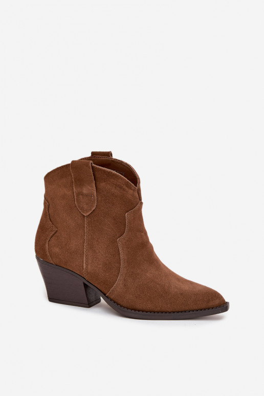 Bottines pour femmes de style cowboy en daim synthétique marron Beretta