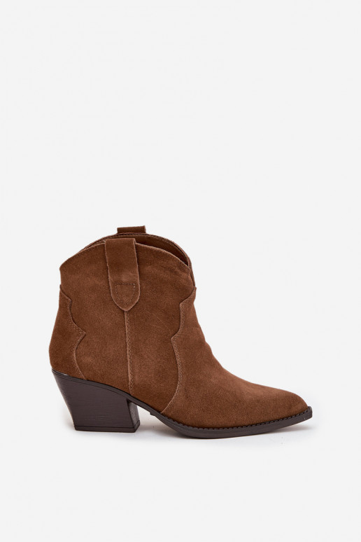 Bottines pour femmes de style cowboy en daim synthétique marron Beretta