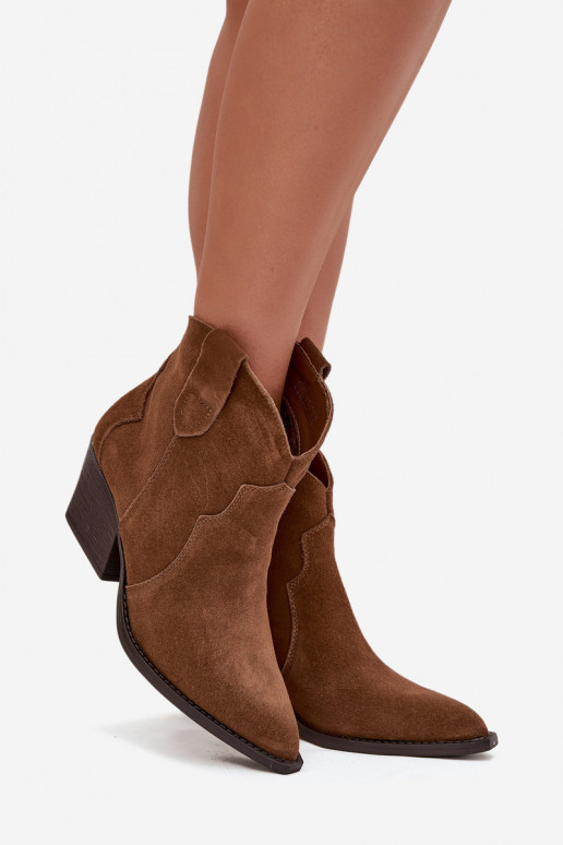 Bottines pour femmes de style cowboy en daim synthétique marron Beretta