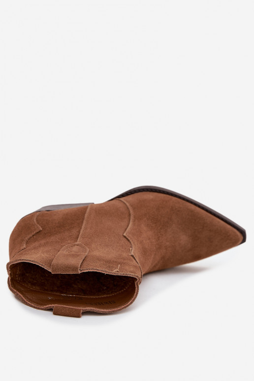 Bottines pour femmes de style cowboy en daim synthétique marron Beretta