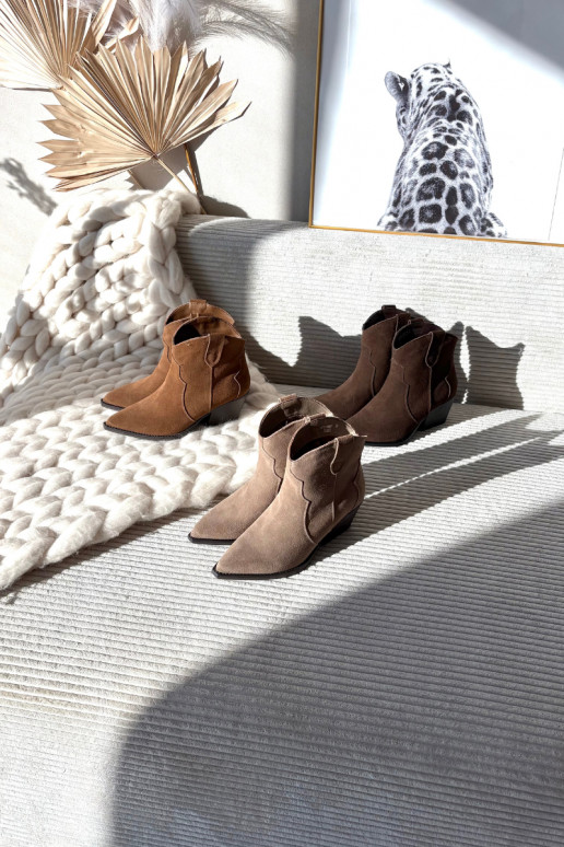 Bottines pour femmes de style cowboy en daim synthétique marron Beretta