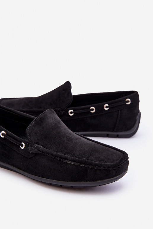 Mocassins pour hommes en daim noir Rayan