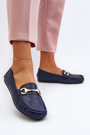 Mocassins classiques pour femmes en simili cuir bleu foncé Demese