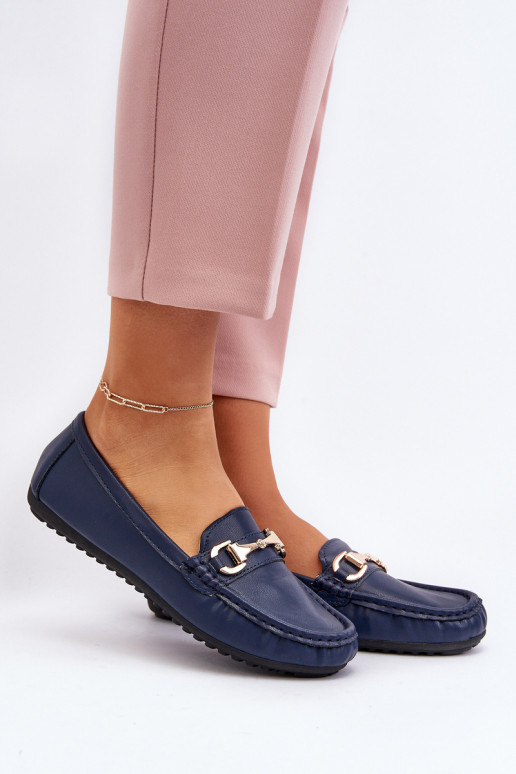 Mocassins classiques pour femmes en simili cuir bleu foncé Demese