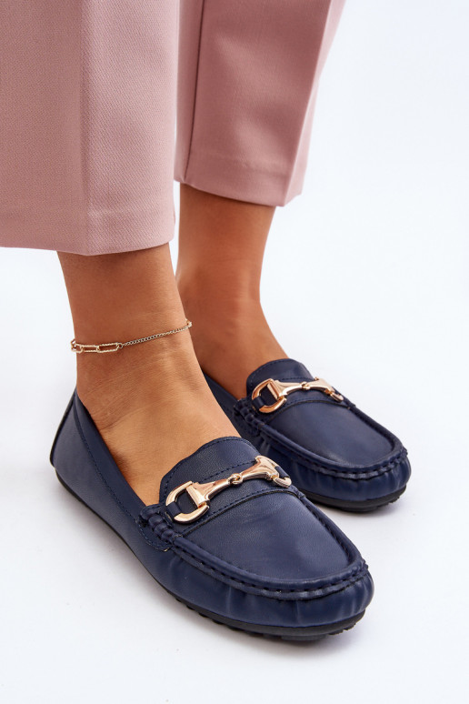 Mocassins classiques pour femmes en simili cuir bleu foncé Demese
