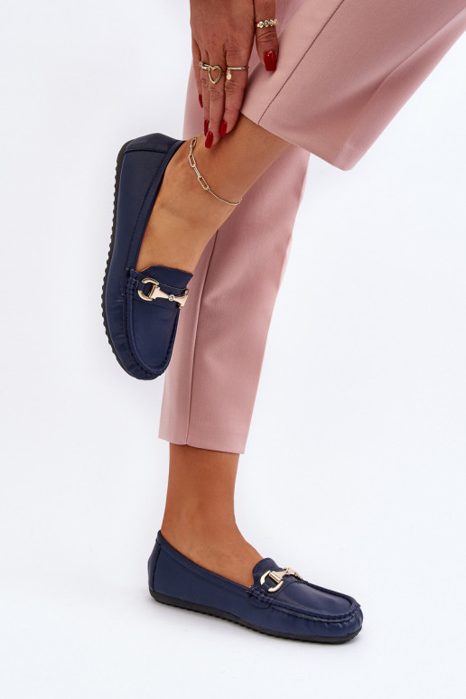 Mocassins classiques pour femmes en simili cuir bleu foncé Demese