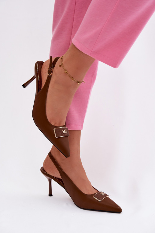 Sandales à talons pour femmes avec détails décoratifs CzekoladoĮe Lurella
