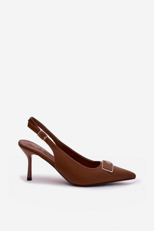Sandales à talons pour femmes avec détails décoratifs CzekoladoĮe Lurella