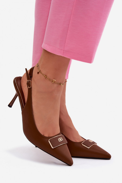Sandales à talons pour femmes avec détails décoratifs CzekoladoĮe Lurella