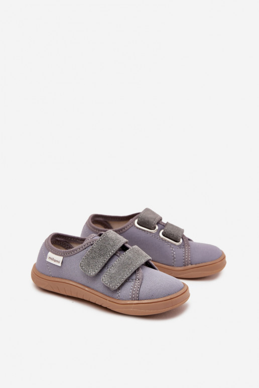Claquettes grises "Barefoot" pour garçons "Sklandžiai" Milami Saphira