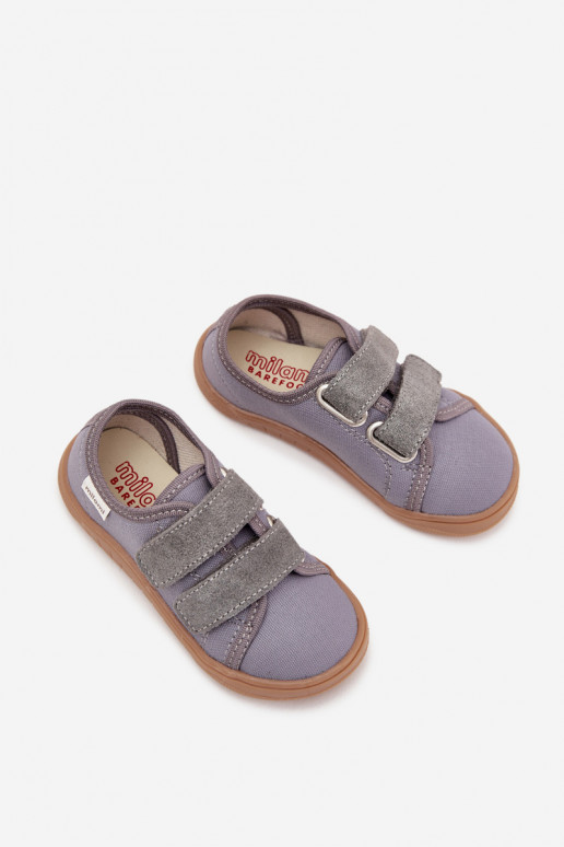 Claquettes grises "Barefoot" pour garçons "Sklandžiai" Milami Saphira