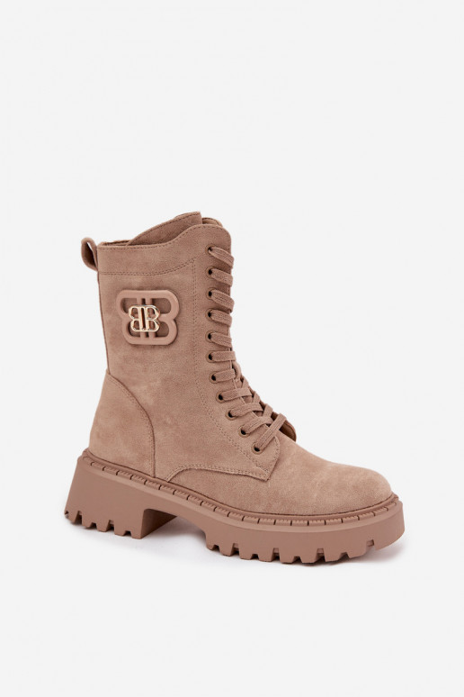 Bottines femmes doublées avec éléments raffinés sable Kalindra
