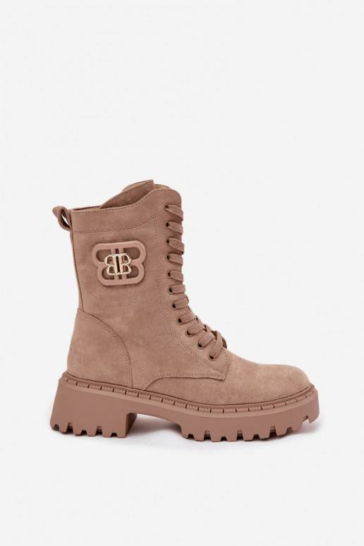 Bottines femmes doublées avec éléments raffinés sable Kalindra