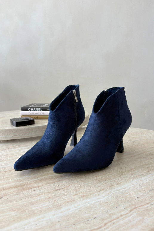 Bottines pour femmes sur talon fin avec bout pointu couleur bleu foncé Bessia