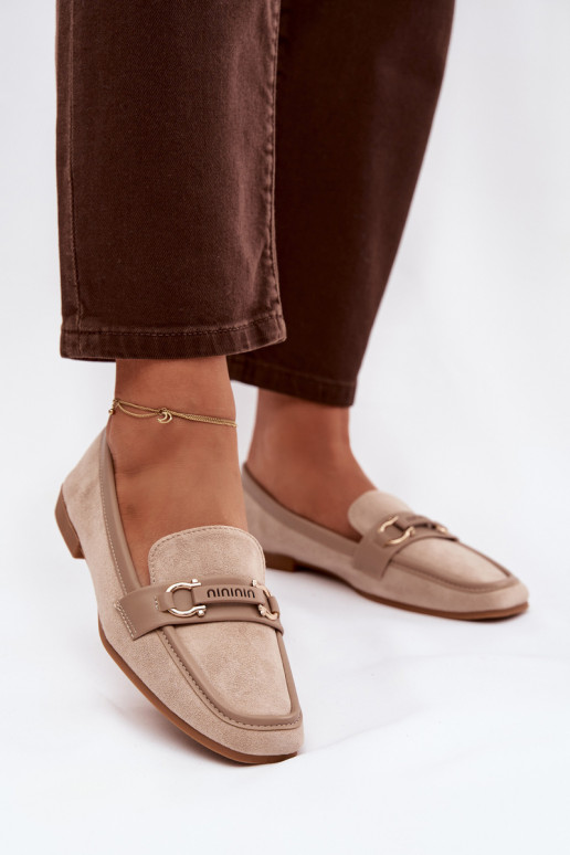Mocassins couleur sable avec éléments décoratifs Evelora