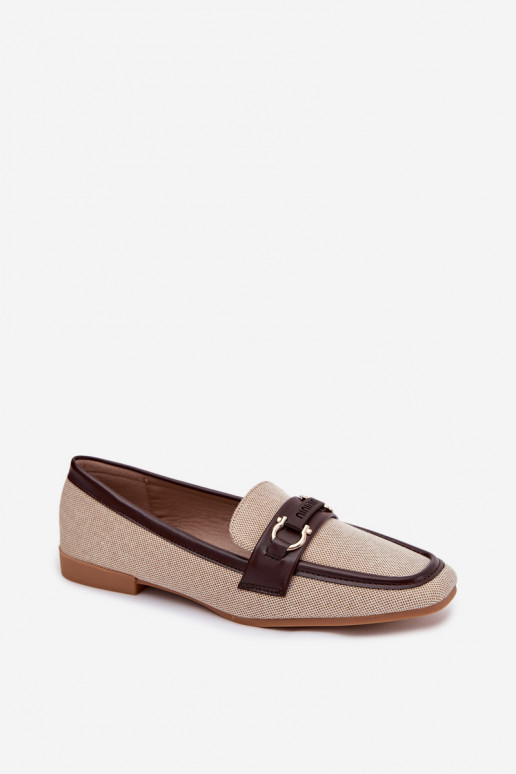 Mocassins marron et sable avec éléments décoratifs Evelora