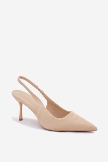 Sandales pour femmes couleur sable avec talons fins en daim synthétique Kevina 2
