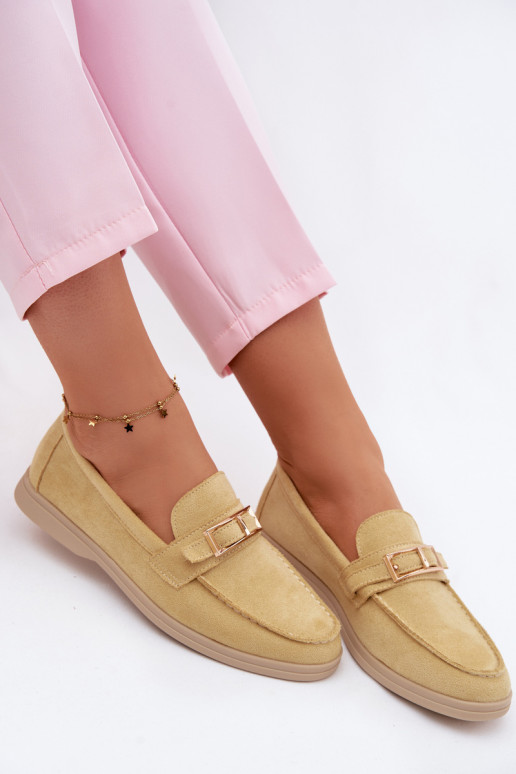 Mocassins jaunes pour femmes avec boucles Belinae