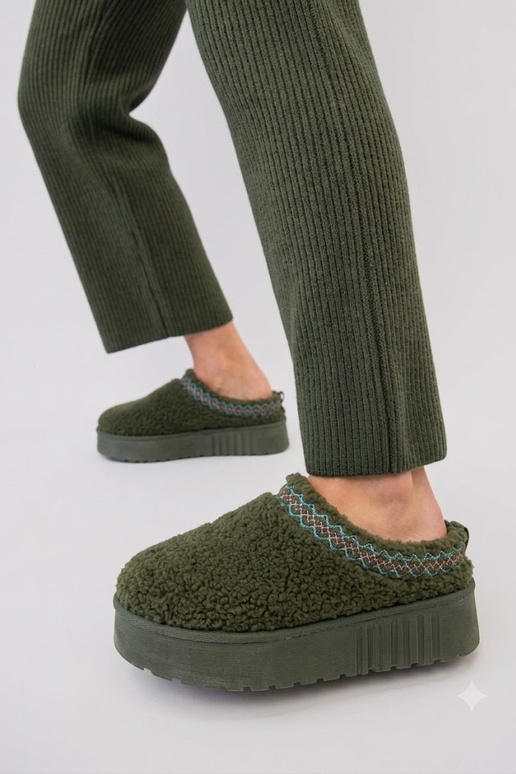 Chaussons à plateforme avec talon bas et motif brodé Greene