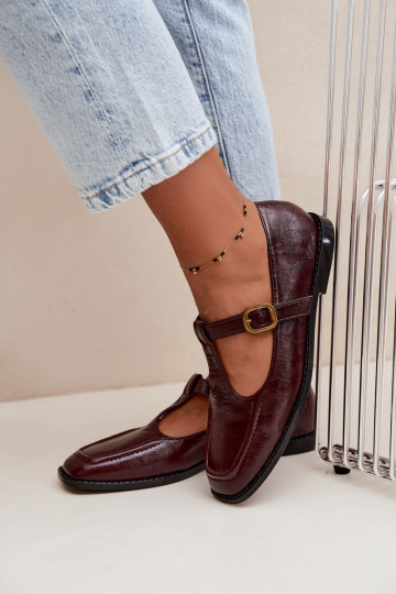 Chaussures en simili cuir bordeaux avec brides Bonnia
